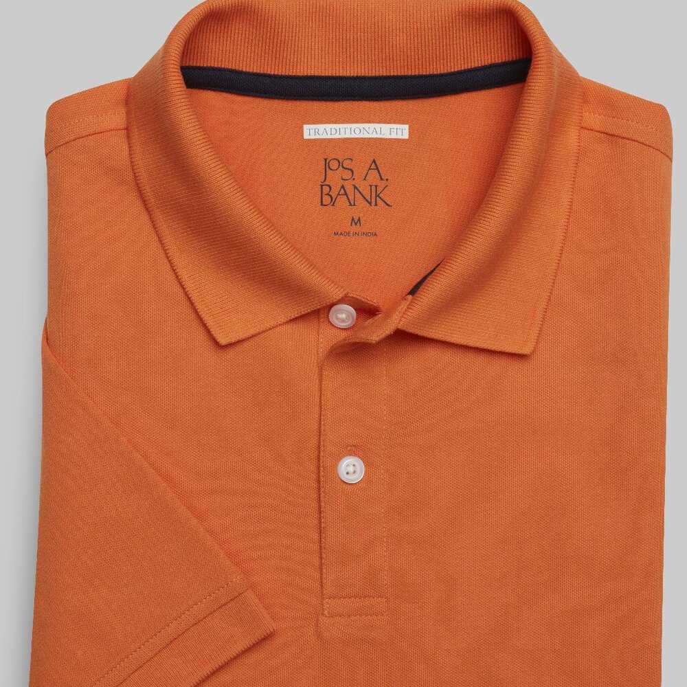 Jos. A. Bank Traditional Fit Comfort Stretch Pique Orange Polo XLT